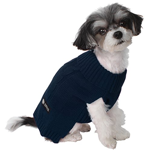 0734213019992 - AKC AMERICAN KENNEL CLUB PREMIUM QUALITY CABLE KNIT PET SWEATER - BLUE, M