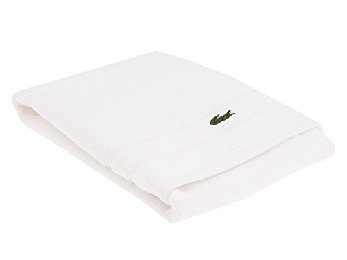 0734737282841 - LACOSTE CROC HAND TOWEL, ONE SIZE, WHITE
