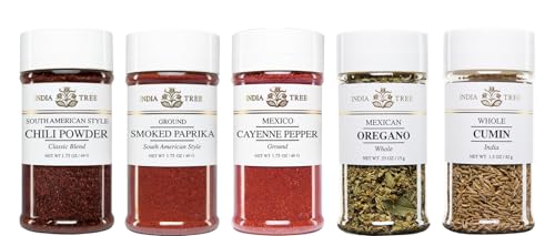 0734865401046 - INDIA TREE SOUTHWEST SPICE GIFT PACK - CHILI POWDER, SMOKED PAPRIKA, CAYENNE PEPPER, OREGANO, AND CUMIN - 7.1 OUNCES TOTAL