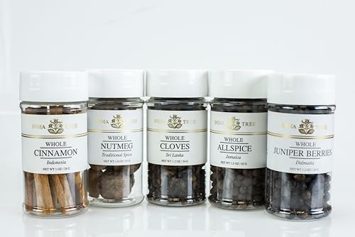 0734865401060 - INDIA TREE WINTER HOLIDAY SPICE GIFT PACK - CINNAMON, NUTMEG, CLOVES, ALLSPICE, AND JUNIPER BERRIES - 7.7 OUNCES TOTAL