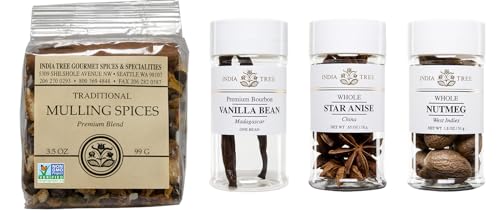 0734865401077 - INDIA TREE WINTER HOLIDAY SPICE GIFT PACK - MULLING SPICES, BOURBON VANILLA BEAN, STAR ANISE, AND NUTMEG - 6.5 OUNCES TOTAL
