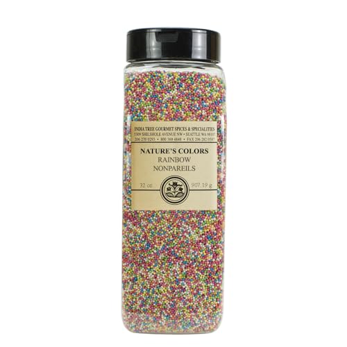 0734865508318 - INDIA TREE RAINBOW NONPAREILS, 32OZ PANTRY PAK, MULTI-COLORED SPRINKLES FOR CAKE, CUPCAKE, AND COOKIE DECORATION, VIBRANT BAKING DELIGHTS