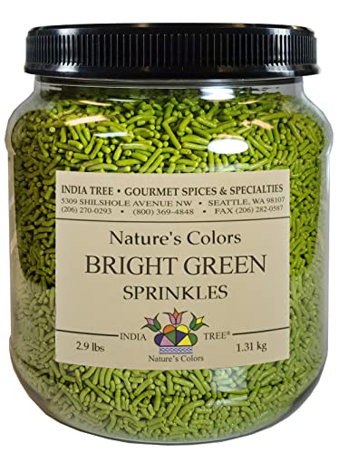 0734865708428 - INDIA TREE BRIGHT GREEN SPRINKLES, 2.9 LBS