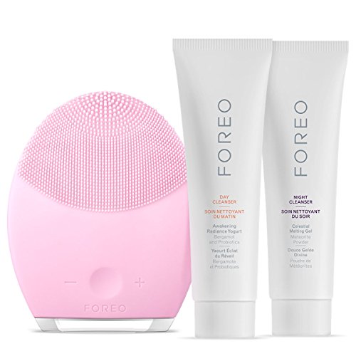 7350071076040 - FOREO SKINCARE RITUAL GIFT COLLECTION LUNA FOR NORMAL/SENSITIVE SKIN CLEANSER DUO , AQUAMARINE, 0.77 POUND