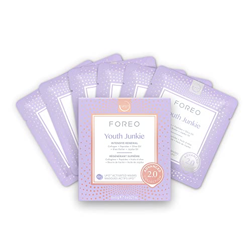 7350120791009 - YOUTH JUNKIE ADVANCED COLLECTION 2.0 UFO-ACTIVATED FACIAL MASK - HYDRATING FACIAL - ANTIAGING - BEAUTY & PERSONAL CARE - COLLAGEN & OLIVE OIL - ALL SKIN TYPES - DRY SKIN WITH WRINKLES - 6 PCS IN PACK