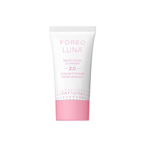 7350120791221 - FOREO LUNA MICRO-FOAM FACE CLEANSER 2.0 - EXFOLIATING FACE WASH - PORE MINIMIZER - ALL SKIN TYPES FACIAL CLEANSER - TRAVEL SIZE - VEGAN - FACIAL SKIN CARE PRODUCTS WITH VITAMIN E - 0.67OZ