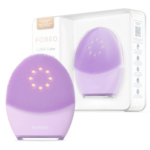 7350120791238 - FOREO LUNA 4 PLUS FACIAL CLEANSING BRUSH | NEAR INFRARED LIGHT THERAPY + LED RED LIGHT THERAPY DEEP THERMO CLEANSING FACIAL | ANTI AGING MICROCURRENT FACIAL DEVICE | SENSITIVE SKIN