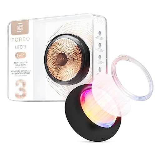 7350120791542 - FOREO UFO 3-5-IN-1 FULL FACIAL LED MASK TREATMENT - DEEP MOISTURISER - ANTI AGING FACE MASK BEAUTY - CRYOTHERAPY - FACE MASSAGER - BLACK