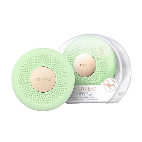 7350120791603 - FOREO UFO 3 GO - COMPACT 4-IN-1 FULL FACIAL LED MASK TREATMENT - DEEP MOISTURISER - ANTI AGING FACE MASK BEAUTY - FACE MASSAGER - PISTACHIO