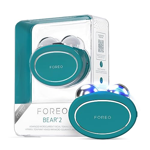 7350120791818 - FOREO BEAR 2 ADVANCED LIFTING & TONING MICROCURRENT FACIAL DEVICE - ANTI AGING FACE SCULPTING TOOL - INSTANT FACE LIFT - FIRM & CONTOUR - NON-INVASIVE SKIN CARE TOOLS - EVERGREEN