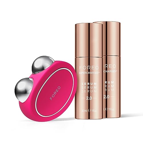 7350120792020 - FOREO AGE-DEFYING BEAR BUNDLE - BEAR MICROCURRENT FACIAL DEVICE + 2 X CONDUCTIVE SERUM 1 FL.OZ. - ANTI AGING FACE MASSAGER - SKIN CARE TOOLS SET FOR AN INSTANT FACE LIFT - FUCHSIA