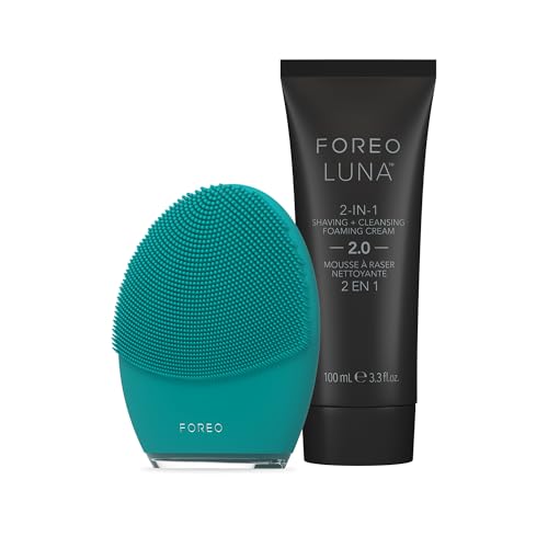 7350120792112 - FOREO GENTELMANS CHOICE LUNA 4 MEN BUNDLE - FACE CLEANSING BRUSH FOR SKIN & BEARD + LUNA 2-IN-1 SHAVING CREAM & FOAMING FACE CLEANSER, 100ML - MEN FIRMING FACE CARE - APP-CONNECTED - USB-RECHARGEABLE