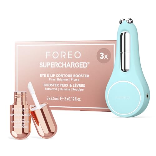 7350120792235 - FOREO A WINK N A SMILE BUNDLE - BEAR 2 EYES & LIPS MICROCURRENT SMOOTHING DEVICE + FOREO SUPERCHARGED EYE & LIP CONTOUR BOOSTER SERUM 3X3.5ML - DARK CIRCLES UNDER EYE TREATMENT & LIP PLUMPER DEVICE