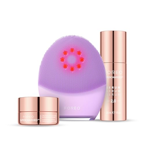 7350120792259 - FOREO FIRM & CLEAN BUNDLE - LUNA 4 PLUS SENSITIVE FACIAL CLEANSING BRUSH + SUPERCHARGED SERUM 2.0, 30ML + HYDRATING NIGHT MASK, 15 ML - NEAR INFRARED LIGHT THERAPY - MICROCURRENT FACIAL DEVICE