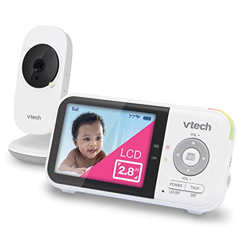 0735078050991 - VTECH VM819 VIDEO BABY MONITOR WITH 19-HOUR BATTERY LIFE, 1000FT LONG RANGE, AUTO NIGHT VISION, 2.8” SCREEN, 2-WAY AUDIO TALK, TEMPERATURE SENSOR, POWER SAVING MODE AND LULLABIES
