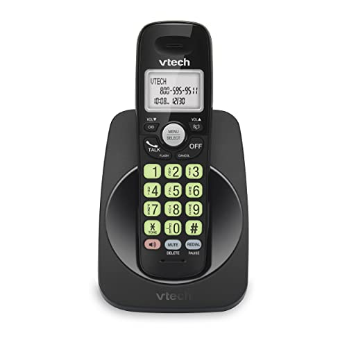 0735078051639 - VTECH VG101-11 DECT 6.0 CORDLESS PHONE FOR HOME, BLUE-WHITE BACKLIT DISPLAY, BACKLIT BIG BUTTONS, FULL DUPLEX SPEAKERPHONE, CALLER ID/CALL WAITING, EASY WALL MOUNT, RELIABLE 1000 FT RANGE (BLACK)