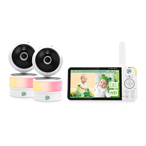 0735078052124 - LEAP FROG LF915-2HD VIDEO BABY MONITOR WITH 2 CAMERA, 5” 720P HD LCD DISPLAY, 360° PAN & TILT WITH 8X ZOOM CAMERAS, COLOR NIGHT VISION, NIGHT LIGHT, TWO-WAY INTERCOM, SMART SENSORS