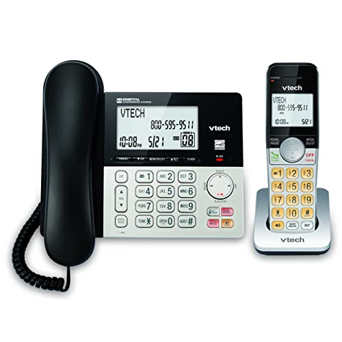 0735078052759 - VTECH VG208 DECT 6.0 CORDED/CORDLESS PHONE FOR HOME WITH ANSWERING MACHINE, CALL BLOCKING, CALLER ID, LARGE BACKLIT DISPLAY, DUPLEX SPEAKERPHONE, INTERCOM, LINE-POWER, EXPANDABLE TO 5HS (SILVER/BLACK)