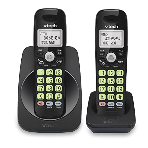 0735078054050 - VTECH VG101-21 DECT 6.0 2-HANDSET CORDLESS PHONE FOR HOME, BLUE-WHITE BACKLIT DISPLAY, BACKLIT BIG BUTTONS, FULL DUPLEX SPEAKERPHONE, CALLER ID/CALL WAITING, EASY WALL MOUNT, RELIABLE 1000 FT RANGE