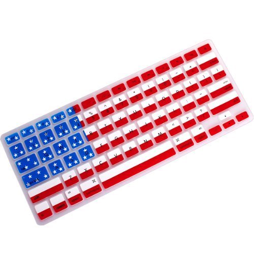 0735201968339 - D & K EXCLUSIVES® KEYBOARD COVER SILICONE RUBBER SKIN FOR MACBOOK 13 UNIBODY / MACBOOK PRO 13 15 17 WITH OR WITHOUT RETINA DISPLAY / WIRELESS KEYBOARD (US FLAG)