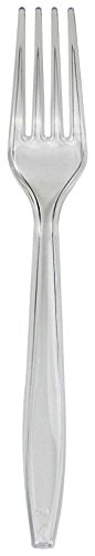 0073525109473 - CREATIVE CONVERTING PREMIUM PLASTIC FORKS, CLEAR, 50 COUNT