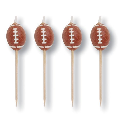 0073525621081 - CREATIVE CONVERTING 4 COUNT SPORTS FANATIC FOOTBALL SHAPED PICK CANDLES