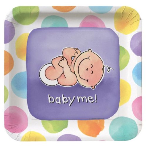 0073525670607 - PAPER ART BABY ME 10 SQUARE BANQUET PLATES (PACK OF 18)