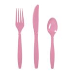 0073525740270 - CANDY PINK ASSORTED PLASTIC CUTLERY