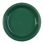0073525811635 - HUNTER GREEN PLASTIC DINNER PLATES 9 IN