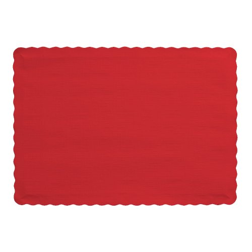 0073525812212 - CREATIVE CONVERTING 50 COUNT TOUCH OF COLOR PAPER PLACEMATS, CLASSIC RED