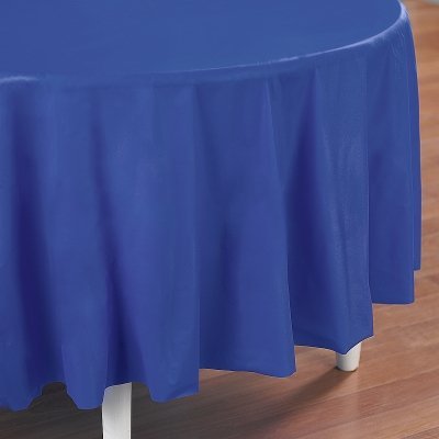 0073525813196 - CREATIVE CONVERTING 192979 TRUE BLUE- BLUE ROUND PLASTIC TABLECOVER