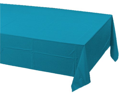 0073525813332 - CREATIVE CONVERTING PLASTIC BANQUET TABLE COVER, TURQUOISE