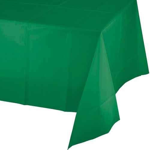 0073525818375 - CREATIVE CONVERTING TOUCH OF COLOR PLASTIC TABLE COVER, 54 BY 108-INCH, EMERALD GREEN