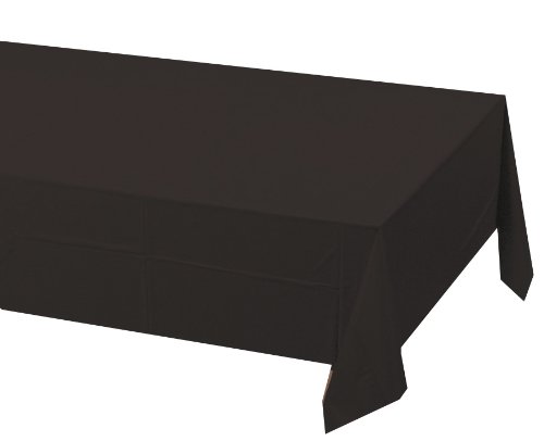 0073525819235 - CREATIVE CONVERTING TOUCH OF COLOR PLASTIC LINED TABLE COVER, 54 BY 108-INCH, BLACK VELVET