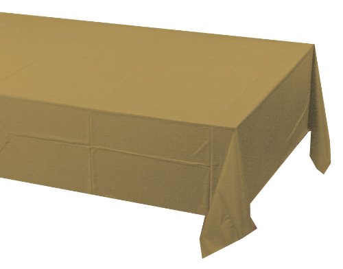 0073525819358 - CREATIVE CONVERTING TOUCH OF COLOR PLASTIC LINED TABLE COVER, 54 BY 108-INCH, GLITTERING GOLD