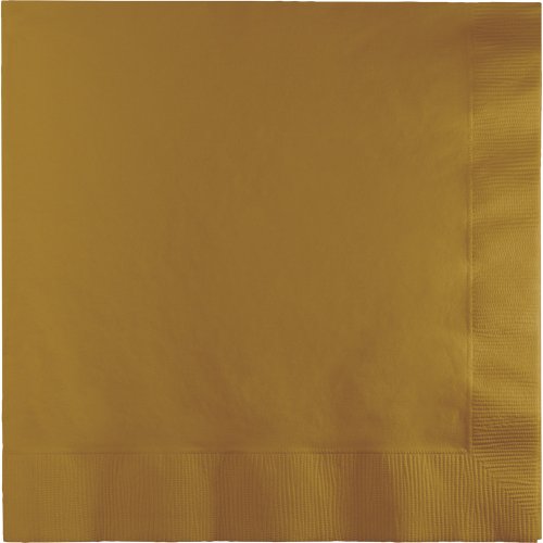 0073525824956 - CREATIVE CONVERTING 250 COUNT CASE TOUCH OF COLOR 3-PLY PAPER DINNER NAPKINS, 1/4 FOLD, GLITTERING GOLD
