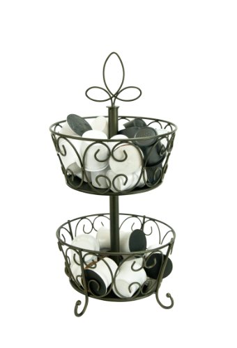0735343678882 - BOSTON WAREHOUSE KUP KEEPERS 2-TIER SCROLL DESIGN HOLDER FOR COFFEE AND ESPRESSO POD STORAGE