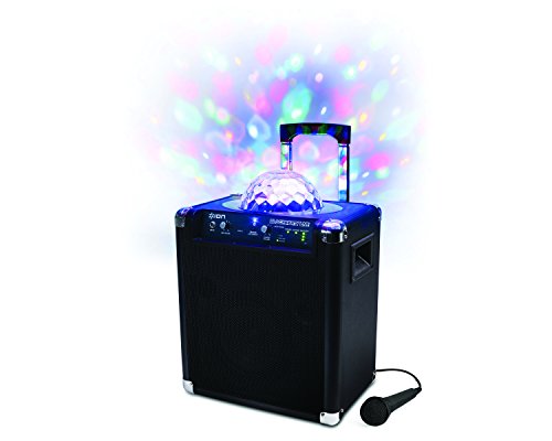 7353711933581 - ION AUDIO BLOCK PARTY LIVE PORTABLE BLUETOOTH SPEAKER SYSTEM WITH PARTY LIGHTS AND WHEELS AND HANDLE FOR TRANSPORT