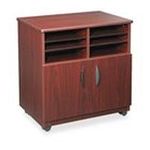 0073555185126 - SAFCO MOBILE MACHINE STAND WITH SORTER - LAMINATE - WOOD - MAHOGANY