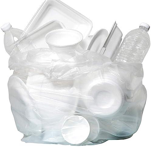 0735692017905 - ALUF PLASTICS 7-10 6 MICRON (EQ) CLEAR GARBAGE BAGS - 24 X 24 - PACK OF 1000 - FOR OFFICE & HOME