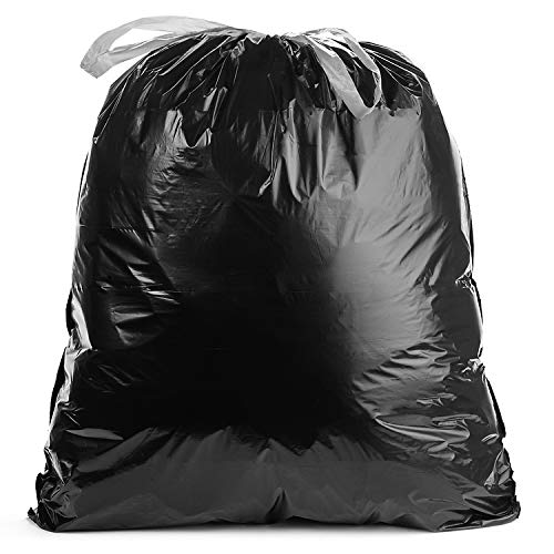 0735692033844 - ALUF PLASTICS 33 GALLON 1 MIL BLACK DRAWSTRING TALL KITCHEN GARBAGE BAGS - 34 X 40 - PACK OF 150 - FOR HOME, KITCHEN, RESTAURANT, & OFFICE