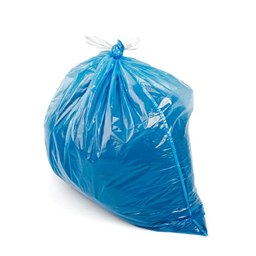 0735692036340 - ALUF PLASTICS 13 GALLON 0.7 MIL BLUE DRAWSTRING TRASH BAGS - 24 X 27 - PACK OF 60 - FOR HOME, KITCHEN, BATHROOM, & OFFICE