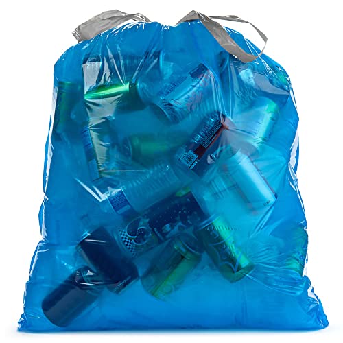 0735692036371 - ALUF PLASTICS 20-30 GALLON 0.8 MIL BLUE DRAWSTRING TRASH BAGS - 30 X 33 - PACK OF 36 - FOR HOME, KITCHEN, BATHROOM, & OFFICE