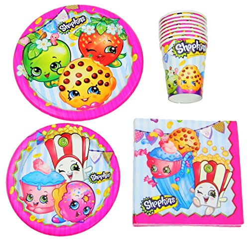 0735757024923 - SHOPKINS BIRTHDAY PARTY SUPPLIES PACK BUNDLE - LUNCH PLATES, DESSERT PLATES, NAPKINS, CUPS