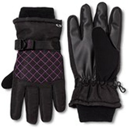 0735882593653 - C9 BY CHAMPION 3M THINSULATE INSULATED WATERPROOF COLD WEATHER SNOW SKI FLEECE LINED MITTEN GLOVES WITH REFLECTIVE STRIP (BLACK PINK, KIDS 4-7)