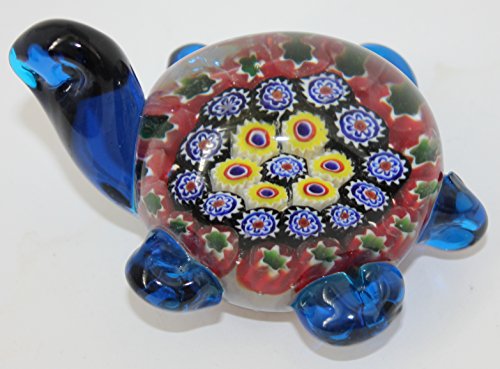 7359329074012 - MURANO DESIGN GLASS ART MULTICOLOR TURTLE PAPERWEIGHT 4 LONG