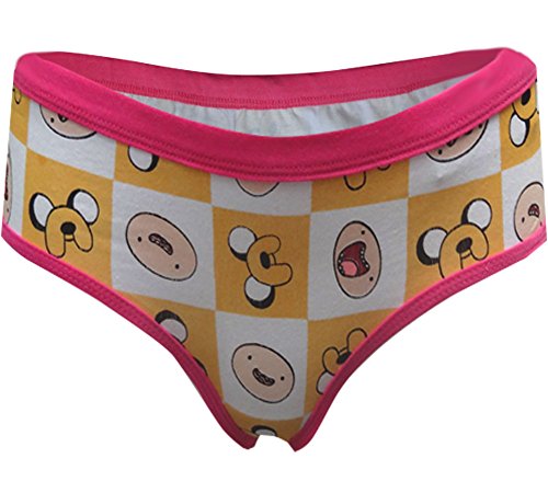 0736080813673 - ADVENTURE TIME JAKE AND FINN CHECKERED BOY BRIEF PANTY FOR WOMEN (MEDIUM)