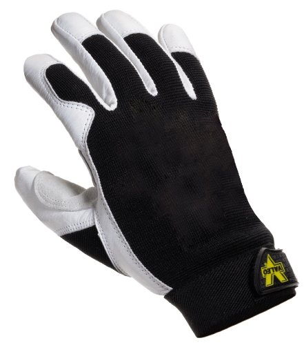 0736097485030 - VALEO LEATHER WASHABLE UTILITY GLOVES WITH GENUINE LEATHER AND DOUBLE LEATHER PALM AND THUMB PATCHES, STRETCH KNIT BACK, HOOK AND LOOP ELASTIC CUFF