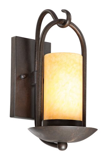 0736101285861 - ONYX STONE FAUX CANDLE 15 HIGH ESPRESSO WALL LIGHT