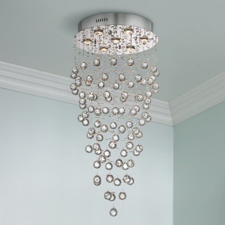 0736101571698 - AIDA 17 3/4 WIDE POURING CRYSTAL CEILING LIGHT